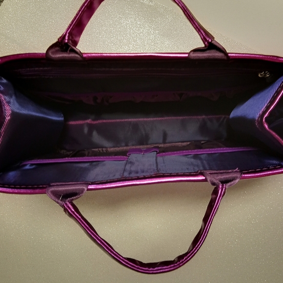 Younique Metallic Purple Cosmetic Bag/ Satchel - Picture 8 of 11